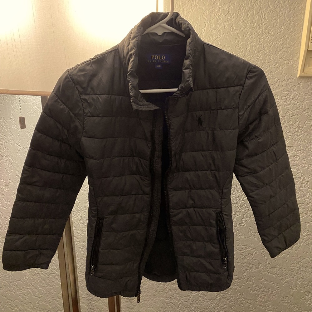 Thin Puffer POLO Ralph Lauren jacket for kids. Grey, size S(8). Almost new.